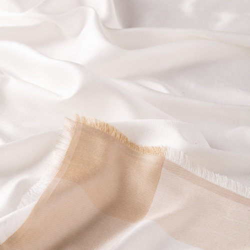 Cream Silk Twill Scarf