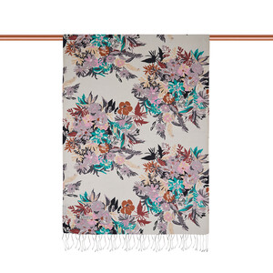 ipekevi - Cream Spring Breeze Print Modal Silk Scarf (1)
