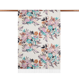 ipekevi - Cream Spring Breeze Print Modal Silk Scarf (1)