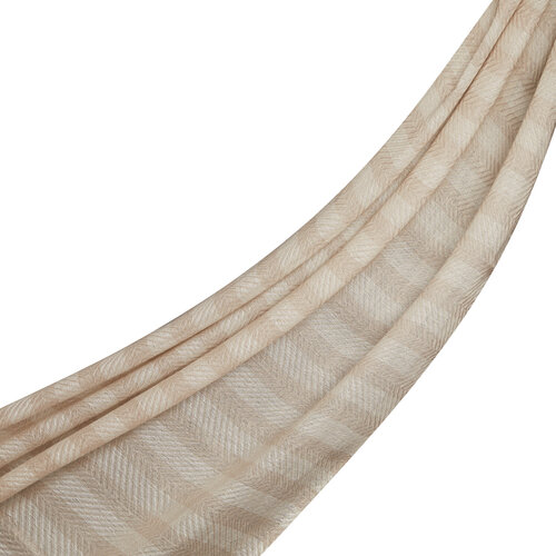 Cream Striped Linen Cotton Scarf