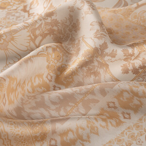  - Cream Summer Patchwork Twill Silk Scarf (1)