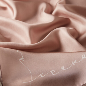 ipekevi - Cream Tan Signature Silk Twill Scarf (1)