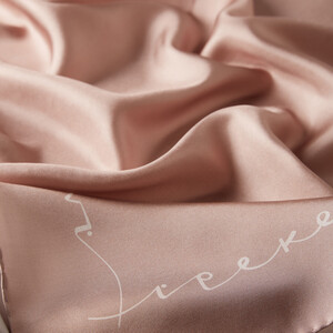 Cream Tan Signature Silk Twill Scarf - Thumbnail