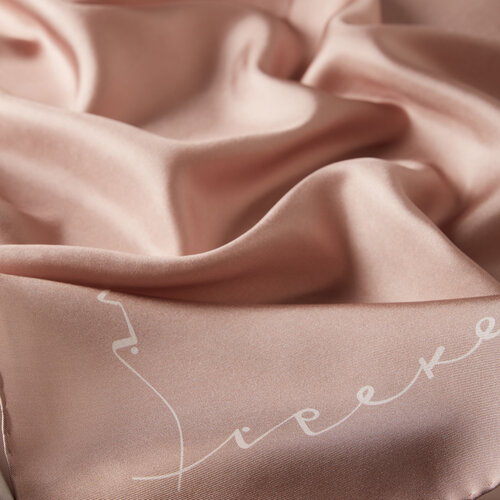 Cream Tan Signature Silk Twill Scarf