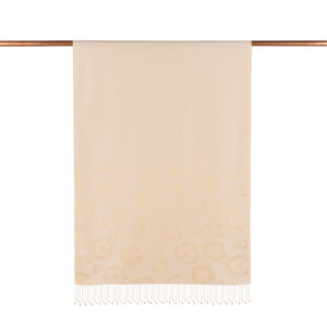 ipekevi - Cream Violet Jacquard Silk Scarf (1)