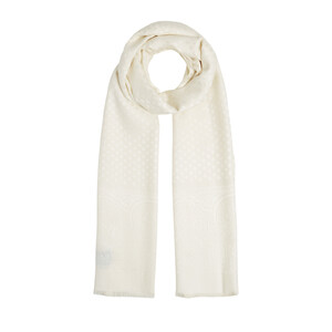 Cream Wool Silk Scarf - Thumbnail