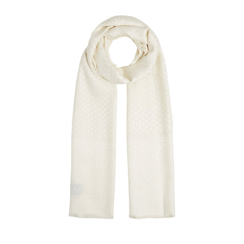 Cream Wool Silk Scarf