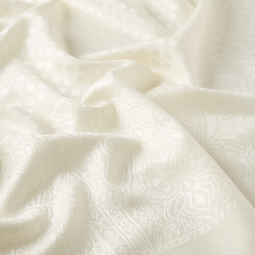 Cream Wool Silk Scarf