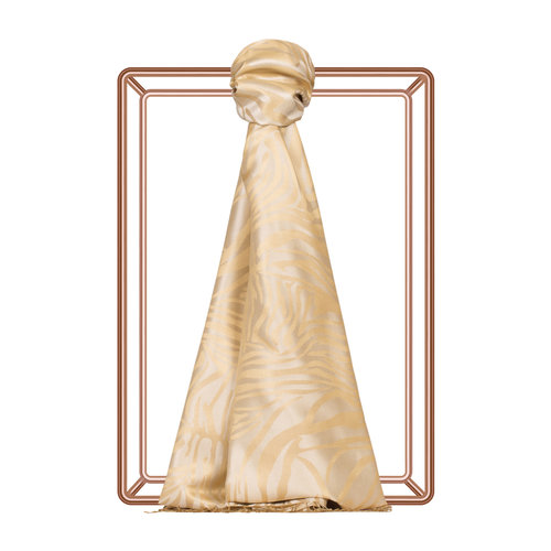 Cream Zebra Jacquard Silk Scarf