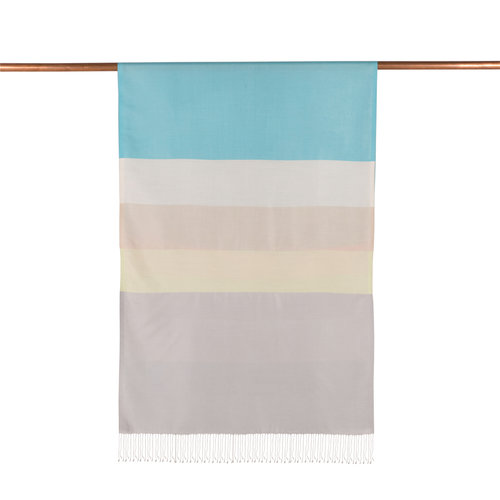 Cyan Kushak Striped Silk Scarf