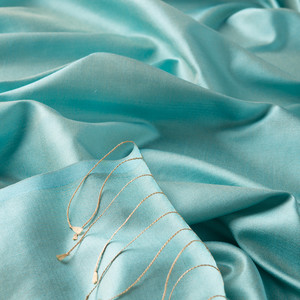 ipekevi - Cyan Plain Silk Scarf (1)