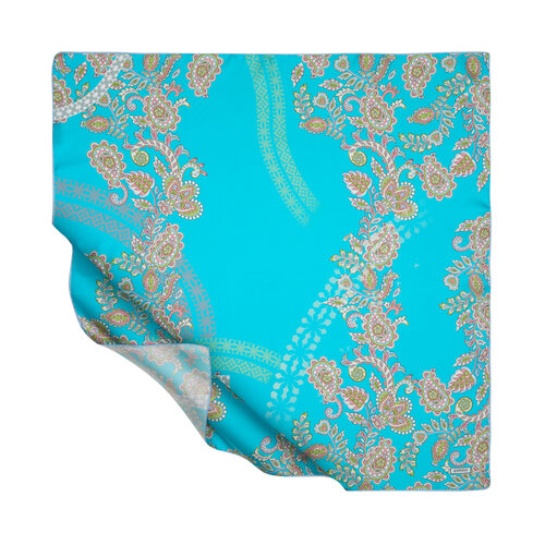 Cyan Princess MikasaTwill Silk Scarf