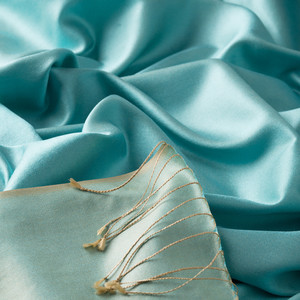 ipekevi - Cyan Reversible Silk Scarf (1)