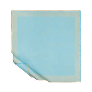 Cyan Reversible Silk Scarf - Thumbnail