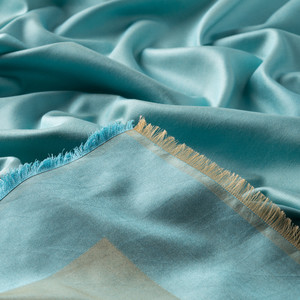 ipekevi - Cyan Reversible Silk Scarf (1)