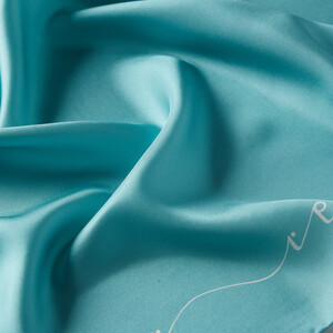 Cyan Signature Silk Twill Scarf - Thumbnail