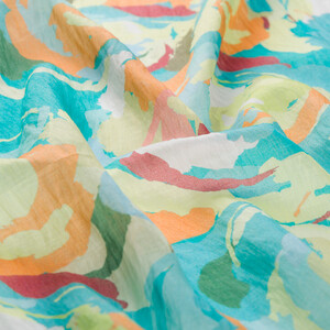 ipekevi - Cyan Soulful Blooms Tencel Print Scarf (1)