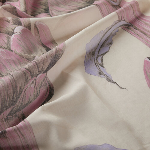 Dark Beige Artichoke Blossom Cotton Scarf