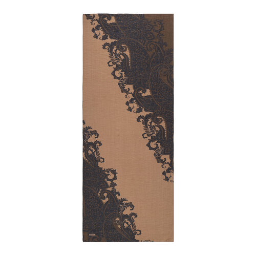 Dark Beige Lavina Print Tencel Scarf