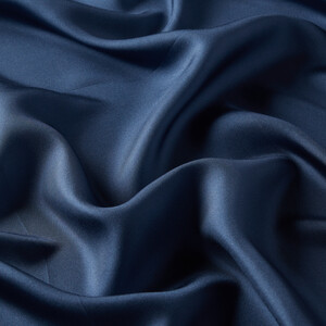 ipekevi - Dark Blue Plain Silk Twill Scarf (1)