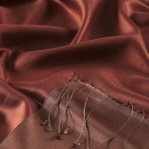 ipekevi - Dark Brick Reversible Silk Scarf (1)