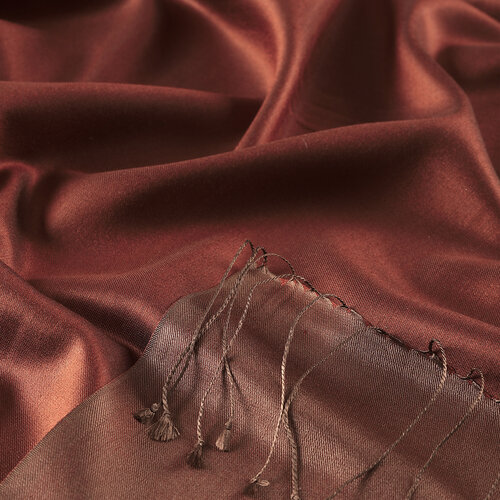 Dark Brick Reversible Silk Scarf