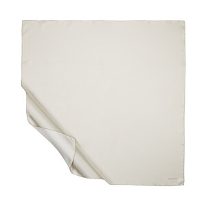 Dark Cream Plain Silk Twill Scarf - Thumbnail