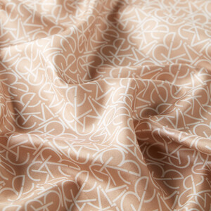 ipekevi - Dark Cream Typo Monogram Silk Twill Scarf (1)