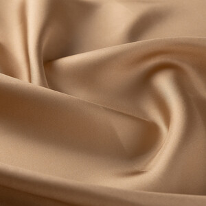 ipekevi - Dark Gold Plain Silk Twill Scarf (1)