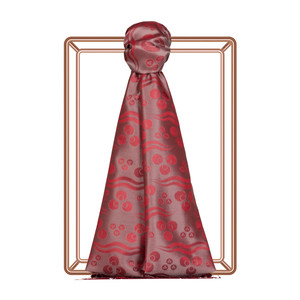 Dark Gray Cintemani Jacquard Silk Scarf - Thumbnail