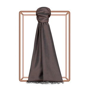Dark Grey Reversible Silk Scarf - Thumbnail
