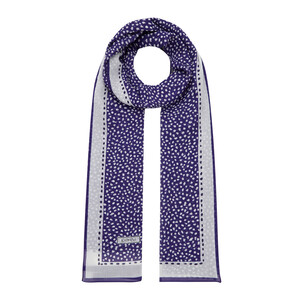 Dark Indigo Polka-Dot Cotton Scarf - Thumbnail