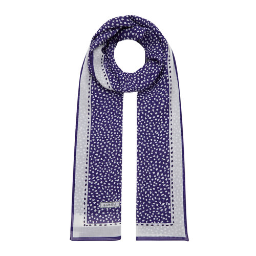 Dark Indigo Polka-Dot Cotton Scarf