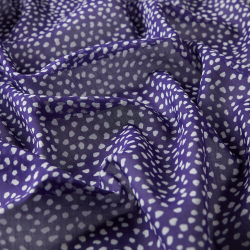 Dark Indigo Polka-Dot Cotton Scarf
