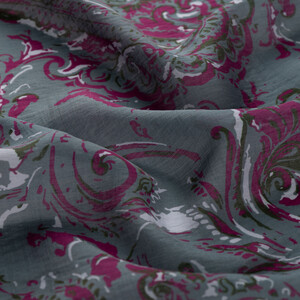 Dark Menthol Breeze Print Tencel Scarf - Thumbnail