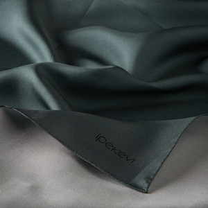 Dark Menthol Plain Silk Twill Scarf - Thumbnail