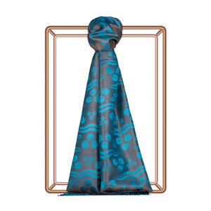 Dark Mink Cintemani Jacquard Silk Scarf - Thumbnail