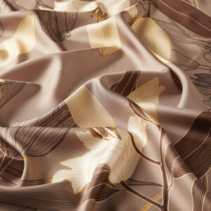 ipekevi - Dark Mink Lily Twill Silk Scarf (1)