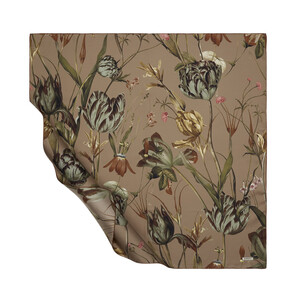 Dark Mink Melancholia Print Silk Twill Scarf - Thumbnail