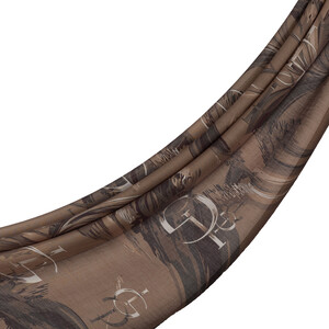 Dark Mink Mono Flow Print Tencel Scarf - Thumbnail