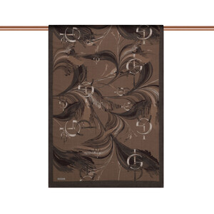 Dark Mink Mono Flow Print Tencel Scarf - Thumbnail