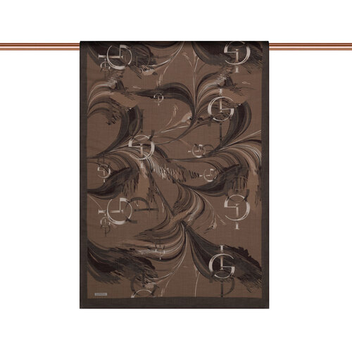 Dark Mink Mono Flow Print Tencel Scarf