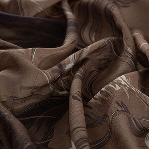 Dark Mink Mono Flow Print Tencel Scarf - Thumbnail