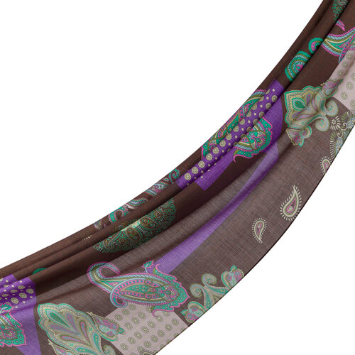 Dark Mink Palace Way Print Tencel Scarf