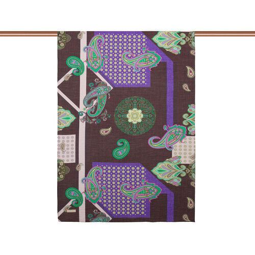 Dark Mink Palace Way Print Tencel Scarf