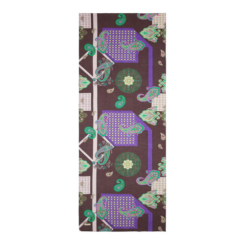 Dark Mink Palace Way Print Tencel Scarf