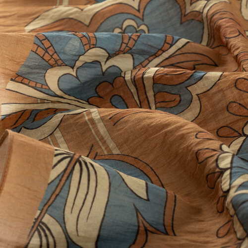 Dark Mink Royal Ivy Pattern Tencel Scarf