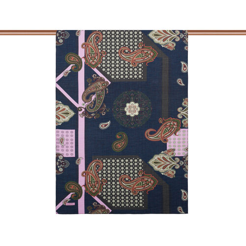 Dark Navy Palace Way Print Tencel Scarf
