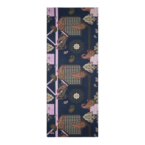 Dark Navy Palace Way Print Tencel Scarf