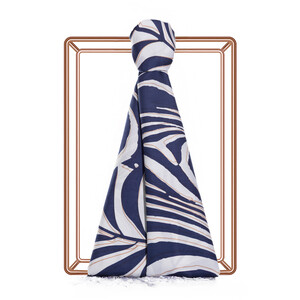 ipekevi - Dark Navy Palm Springs Print Silk Scarf